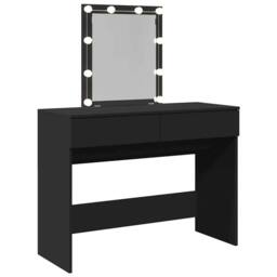 Berkfield Home Dressing Table with LED Black 100x40x130 cm - Size: 100 x 40 x 130 cm - thumbnail 8