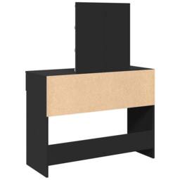 Berkfield Home Dressing Table with LED Black 100x40x130 cm - Size: 100 x 40 x 130 cm - thumbnail 7
