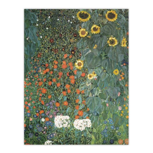 "Artery8 Farm Garden with Sunflowers Vintage Wall Art Print Gustav Klimt in Green - Size: W12"" x H16""" - image 1