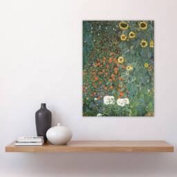 "Artery8 Farm Garden with Sunflowers Vintage Wall Art Print Gustav Klimt in Green - Size: W12"" x H16""" - thumbnail 4