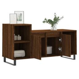 Berkfield Home TV Cabinet Brown Oak 100x35x55 cm Engineered Wood - Size: 100 x 35 x 55 cm - thumbnail 4