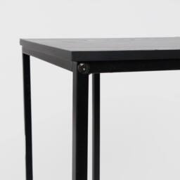 OHS Wood Effect C-Shaped Coffee Table Sofa Desk in Black - thumbnail 6