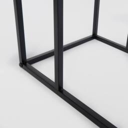 OHS Wood Effect C-Shaped Coffee Table Sofa Desk in Black - thumbnail 5