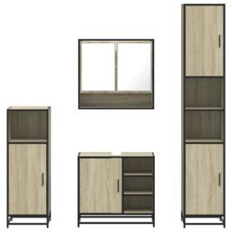 Berkfield Home 4¬†Piece Bathroom Furniture Set¬†Sonoma Oak Engineered Wood in Light Oak - thumbnail 5