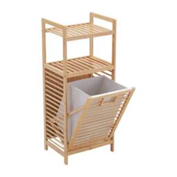FORGEVIO Dirty Clothes Bamboo Laundry Hamper Basket Washing with Liner Bag in Natural - thumbnail 3