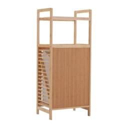 FORGEVIO Dirty Clothes Bamboo Laundry Hamper Basket Washing with Liner Bag in Natural - thumbnail 4