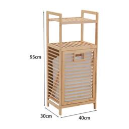 FORGEVIO Dirty Clothes Bamboo Laundry Hamper Basket Washing with Liner Bag in Natural - thumbnail 2