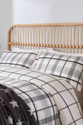 Helena Springfield 'Hudson Check' Brushed Cotton Duvet Cover Set in Charcoal - Size: Single - thumbnail 2