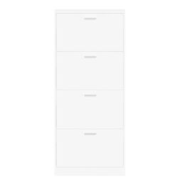 Berkfield Home Shoe Cabinet White 59x17x150 cm Engineered Wood - Size: 59 x 17 x 150 cm - thumbnail 6