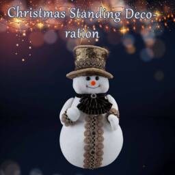 VFM e-Store Christmas Snowman Decoration 39cm x 20cm White X 1 - Size: 39 cm x 20 cm - thumbnail 3