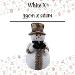 VFM e-Store Christmas Snowman Decoration 39cm x 20cm White X 1 - Size: 39 cm x 20 cm - thumbnail 2