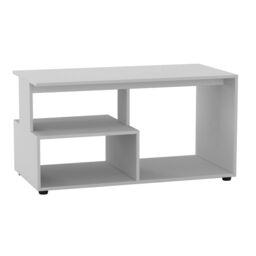 EONLION White Wooden Side Coffee Table With Storage Shelves TV Stand 160cm - thumbnail 3