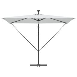 Berkfield Home Cantilever Banana Parasol with Lock Sand 294 x 200 x 254 cm in Brown - thumbnail 5