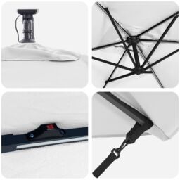 Berkfield Home Cantilever Banana Parasol with Lock Sand 294 x 200 x 254 cm in Brown - thumbnail 7