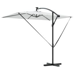 Berkfield Home Cantilever Banana Parasol with Lock Sand 294 x 200 x 254 cm in Brown - thumbnail 6