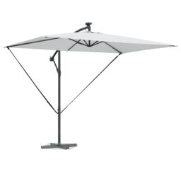 Berkfield Home Cantilever Banana Parasol with Lock Sand 294 x 200 x 254 cm in Brown - thumbnail 3