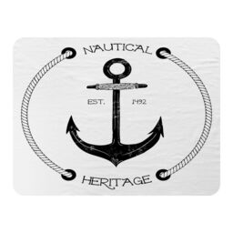 Benjamin Tate Design Nautical Anchor Blanket in Natural - Size: 120 cm x 150 cm - thumbnail 1