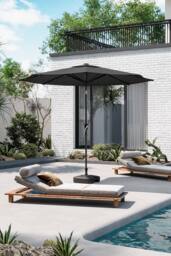Garden Sanctuary 3m Patio Outdoor Crank Parasol Solar 24 LED Lights with Plastic Fillable Base in Dark Grey - thumbnail 3