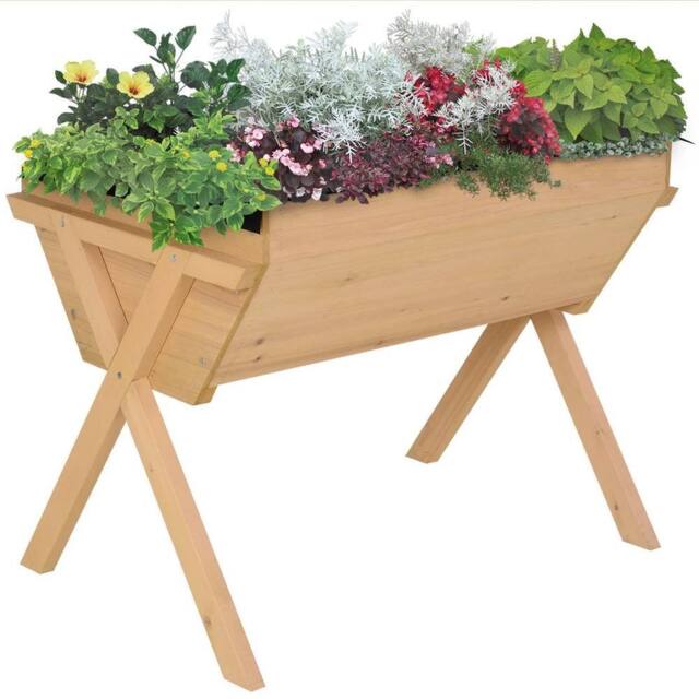 Kelvenix Wooden Planter Raised Bed Stand in Natural - Size: 10g - image 1
