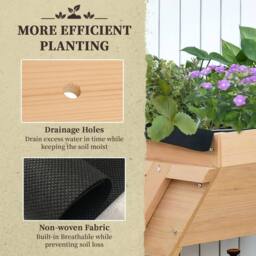 Kelvenix Wooden Planter Raised Bed Stand in Natural - Size: 10g - thumbnail 3