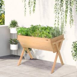 Kelvenix Wooden Planter Raised Bed Stand in Natural - Size: 10g - thumbnail 4