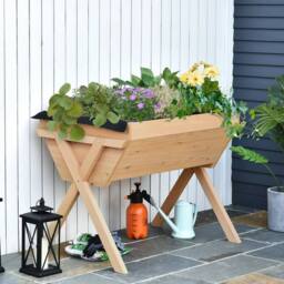 Kelvenix Wooden Planter Raised Bed Stand in Natural - Size: 10g - thumbnail 5