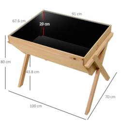 Kelvenix Wooden Planter Raised Bed Stand in Natural - Size: 10g - thumbnail 2