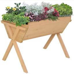 Kelvenix Wooden Planter Raised Bed Stand in Natural - Size: 10g