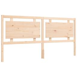 Berkfield Home Beautiful Bed Frame with Headboard 200x200 cm Solid Wood in Natural - thumbnail 8