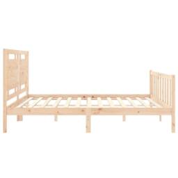 Berkfield Home Beautiful Bed Frame with Headboard 200x200 cm Solid Wood in Natural - thumbnail 7