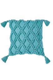Drift Home 'Alda' Outdoor Durable Garden Filled Bench Cushion in Duck Egg Blue - Size: 43 cm x 43 cm - thumbnail 2