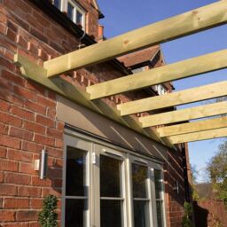 Rutland County Garden Furniture Ltd Wall Mounted Garden Pergola, Wood, L180 x W180 x H270 cm - Light Green - thumbnail 3