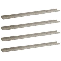 Berkfield Home Wall Shelves 4 pcs Concrete Grey 100x9x3 cm - Size: 100 x 9 x 3 cm - thumbnail 2