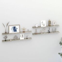 Berkfield Home Wall Shelves 4 pcs Concrete Grey 100x9x3 cm - Size: 100 x 9 x 3 cm - thumbnail 1