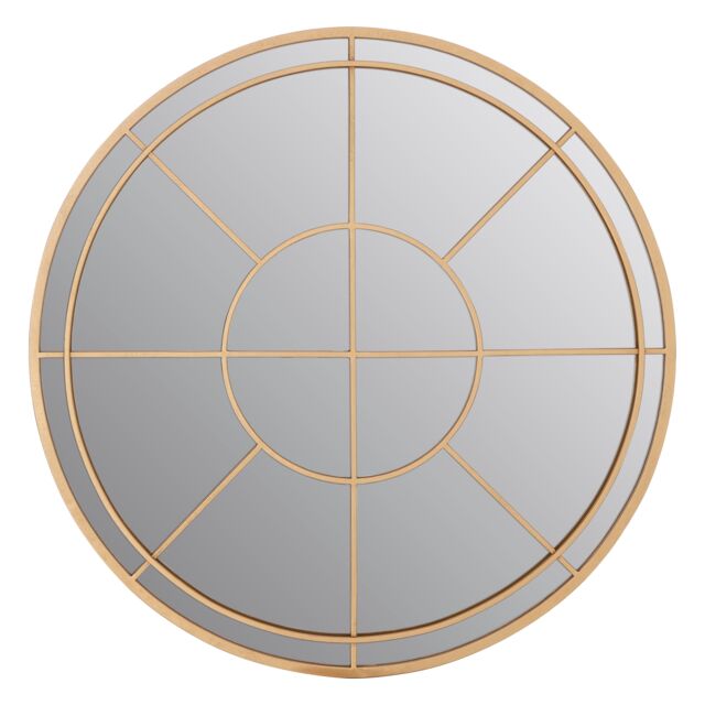 Orsina Gold Finish Round Wall Mirror, Contemporary Decorative Mirror With Luxe Wire Frame, Metal Accent Mirror - image 1