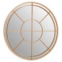 Orsina Gold Finish Round Wall Mirror, Contemporary Decorative Mirror With Luxe Wire Frame, Metal Accent Mirror - thumbnail 2