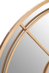 Orsina Gold Finish Round Wall Mirror, Contemporary Decorative Mirror With Luxe Wire Frame, Metal Accent Mirror - thumbnail 5