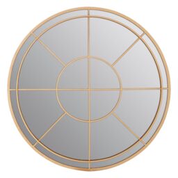 Orsina Gold Finish Round Wall Mirror, Contemporary Decorative Mirror With Luxe Wire Frame, Metal Accent Mirror - thumbnail 1