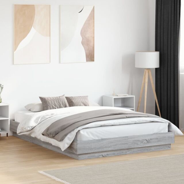 Berkfield Home Bed Frame without Mattress Grey Sonoma 150x200 cm King Size - image 1