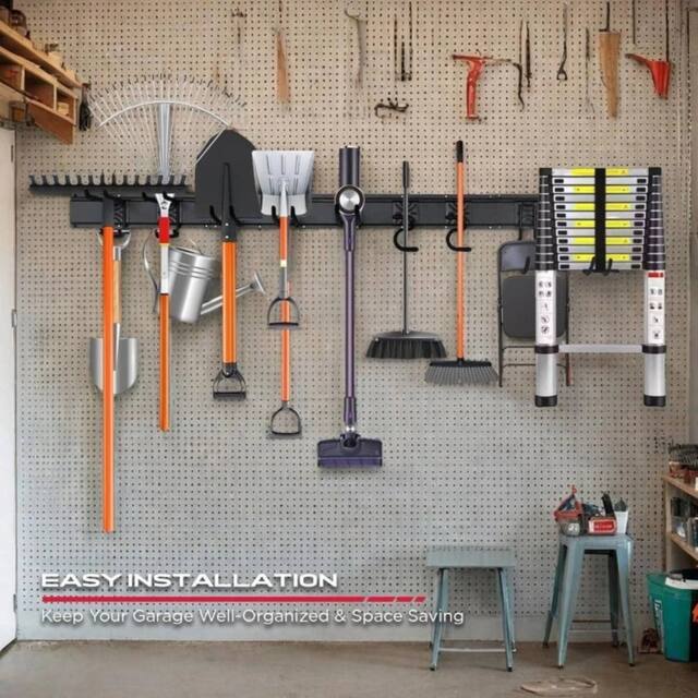 Kelvenix Heavy Duty Garage Tool Wall Mounted in Black - Size: 10000mm x 520mm - image 1