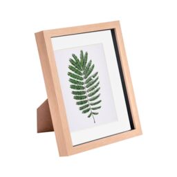 "Nicola Spring 3D Box Photo Frame - 8 x 10"" with 5 x 7"" Mount - Grey Mount in Light Brown" - thumbnail 1