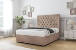 "Comfort Beds Rio Naples Divan Set No Drawers-26"" Headboard in Light Brown - Size: Small Single" - thumbnail 2