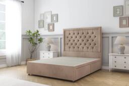 "Comfort Beds Rio Naples Divan Set No Drawers-26"" Headboard in Light Brown - Size: Small Single" - thumbnail 3