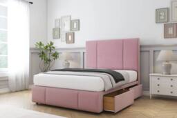 "Comfort Beds Arya Plush Divan Set 2 Drawers-54"" Headboard-Footboard in Pink - Size: King" - thumbnail 2