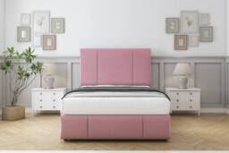 "Comfort Beds Arya Plush Divan Set 2 Drawers-54"" Headboard-Footboard in Pink - Size: King" - thumbnail 1