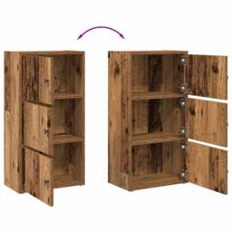 Berkfield Home Durable Bookcase Old Wood 40x24x77 cm Engineered Wood in Brown - Size: 40 x 24 x 77 cm - thumbnail 8