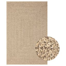Berkfield Home Rug 200x290 cm Jute Look Indoor & Outdoor in Brown - Size: 100 cm diameter - thumbnail 2