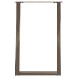 Berkfield Home Modern vidXL Dining Table Legs U-Shaped 2 pcs Natural Steel 90x(7 in Brown - thumbnail 5