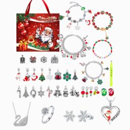 Lovii Women's Elegant Sparkling Advent Calendar Necklace & Bracelet Set with Swarovski Crystals in Red - thumbnail 2
