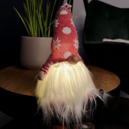Samuel Alexander 56cm Battery Operated Light Up Christmas Standing Gonk Decoration in Red - thumbnail 3